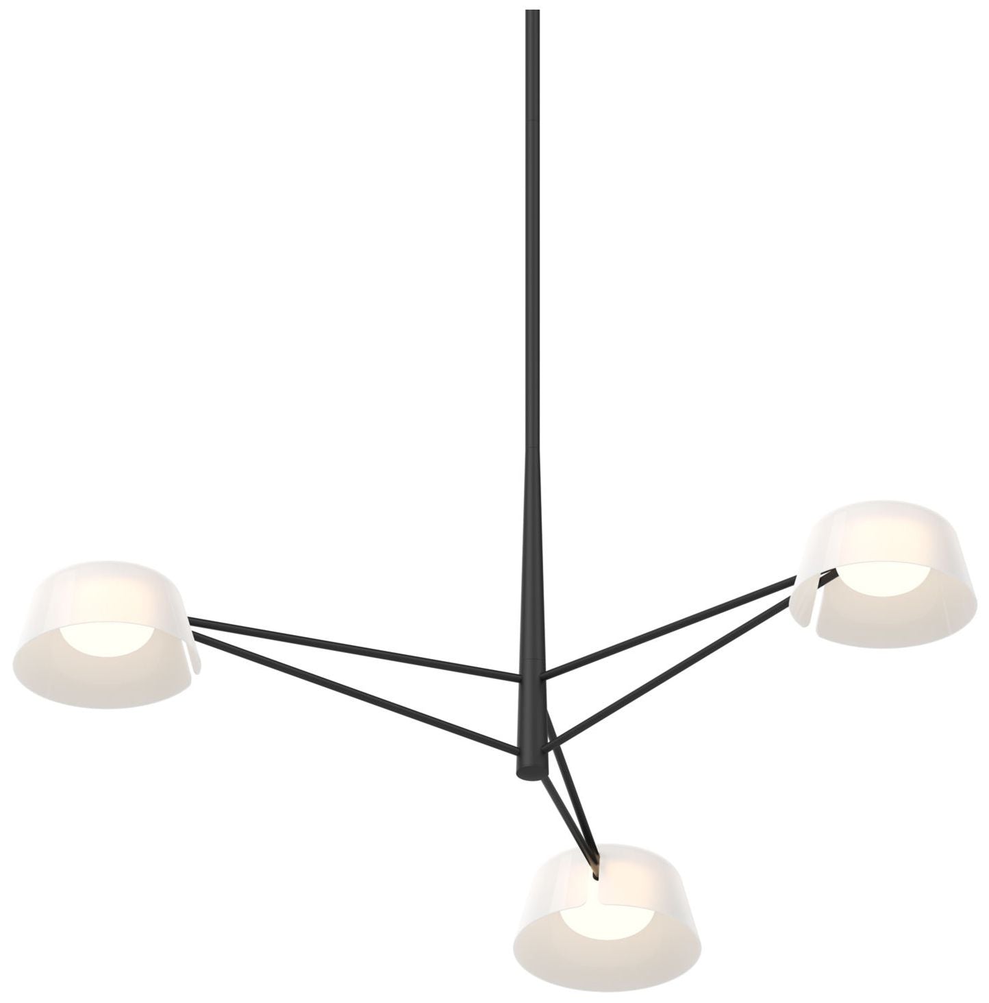 Ray 3-Light Satin Black Frame Round Chandelier