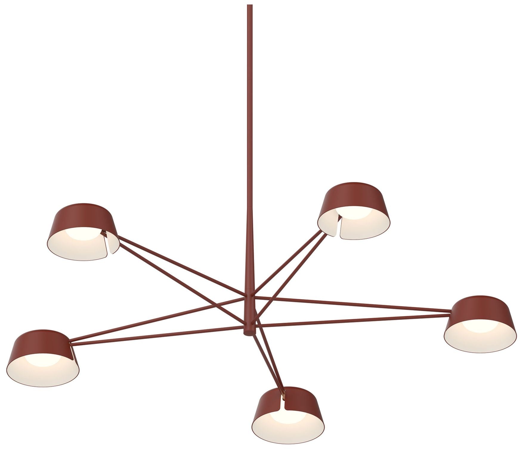 Ray 5-Light Oxide Red Frame Round Chandelier Sh