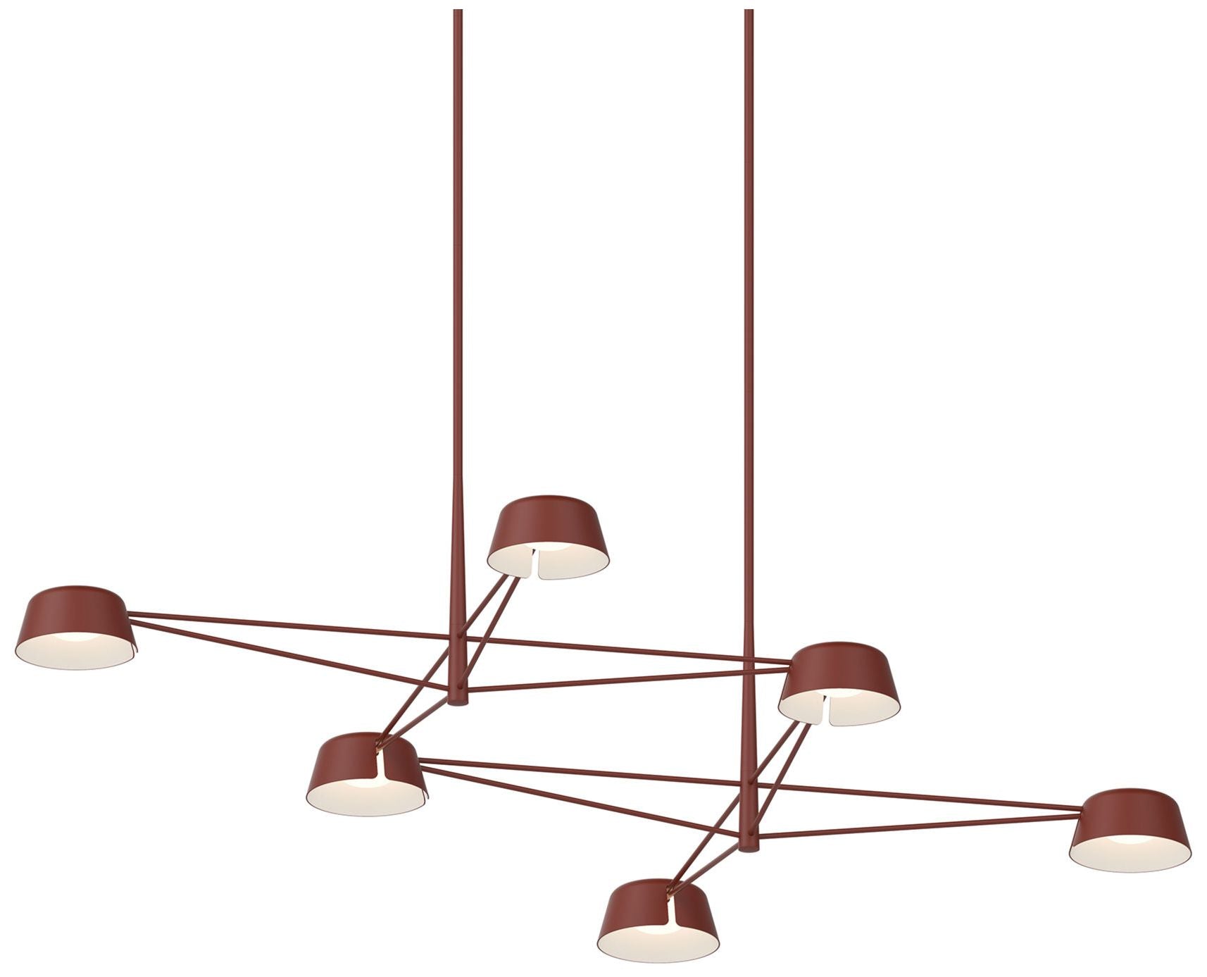Ray 6-Light Oxide Red Frame with Oxide Chandelier