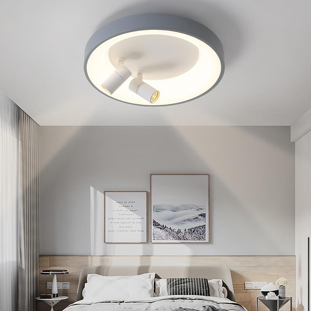LED Circle White Black Flush Mount Lights
