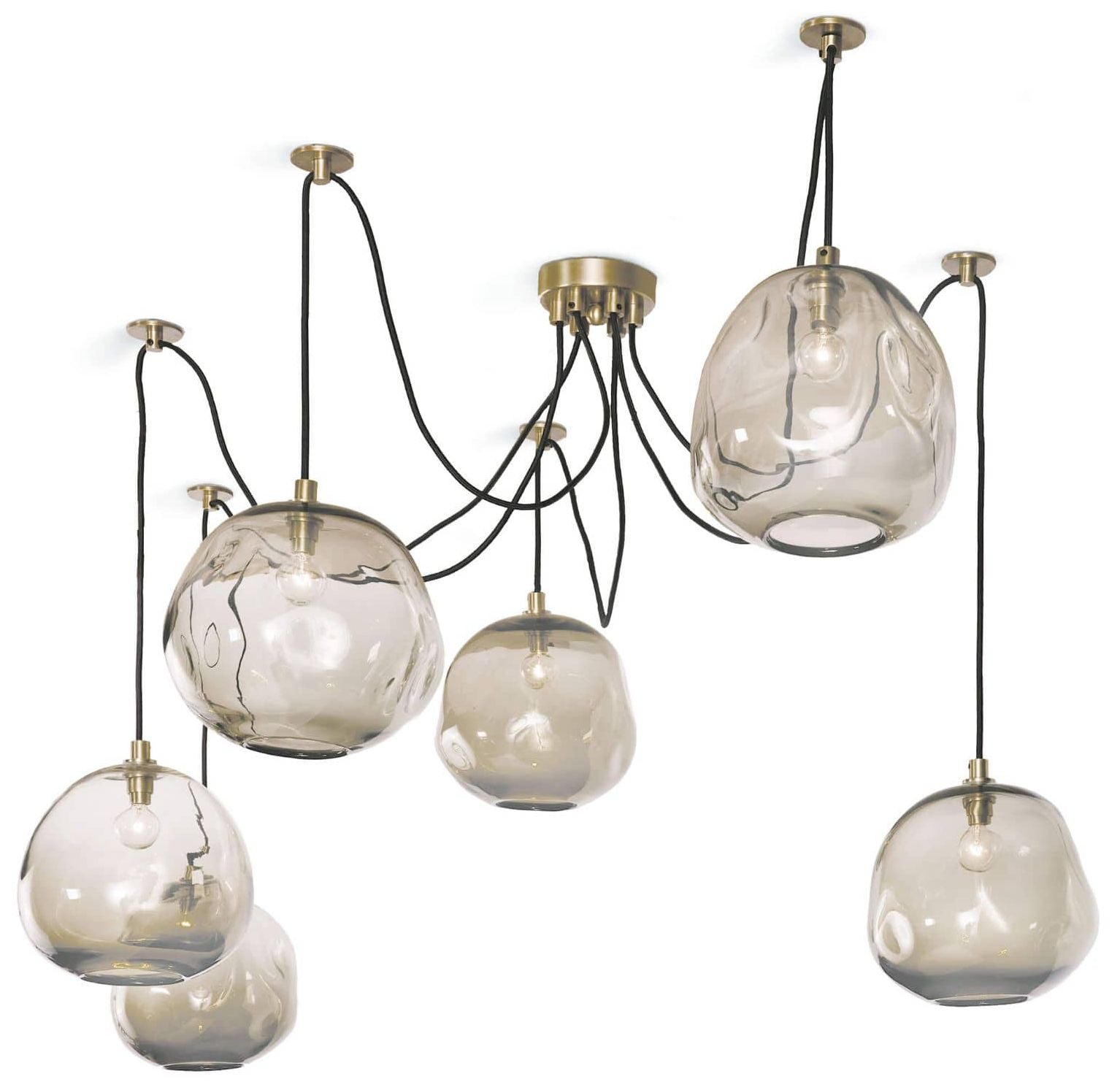 Molten Spider Lrg with Smoke Glass (Natural Chandelier