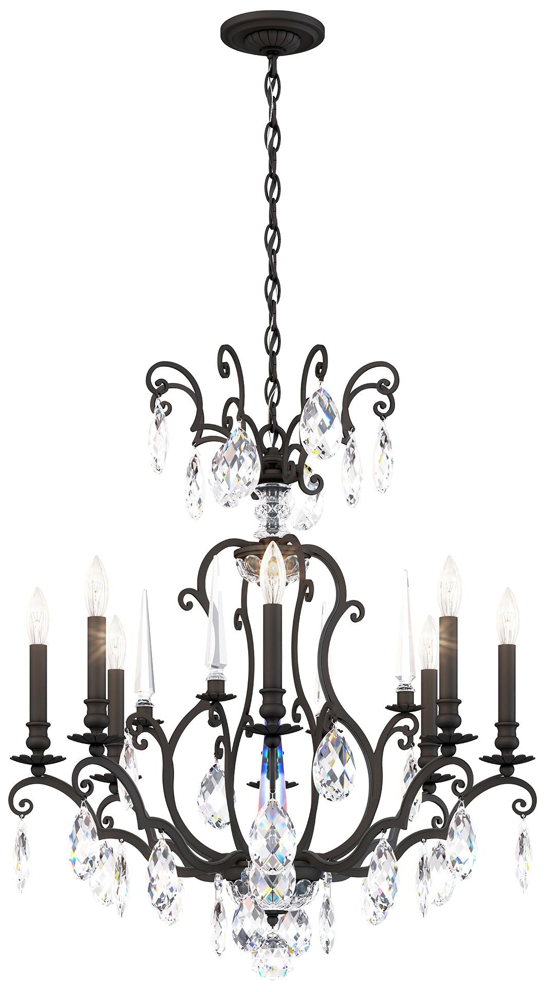 Renaissance Nouveau 31"H X 8-Light Chandelier