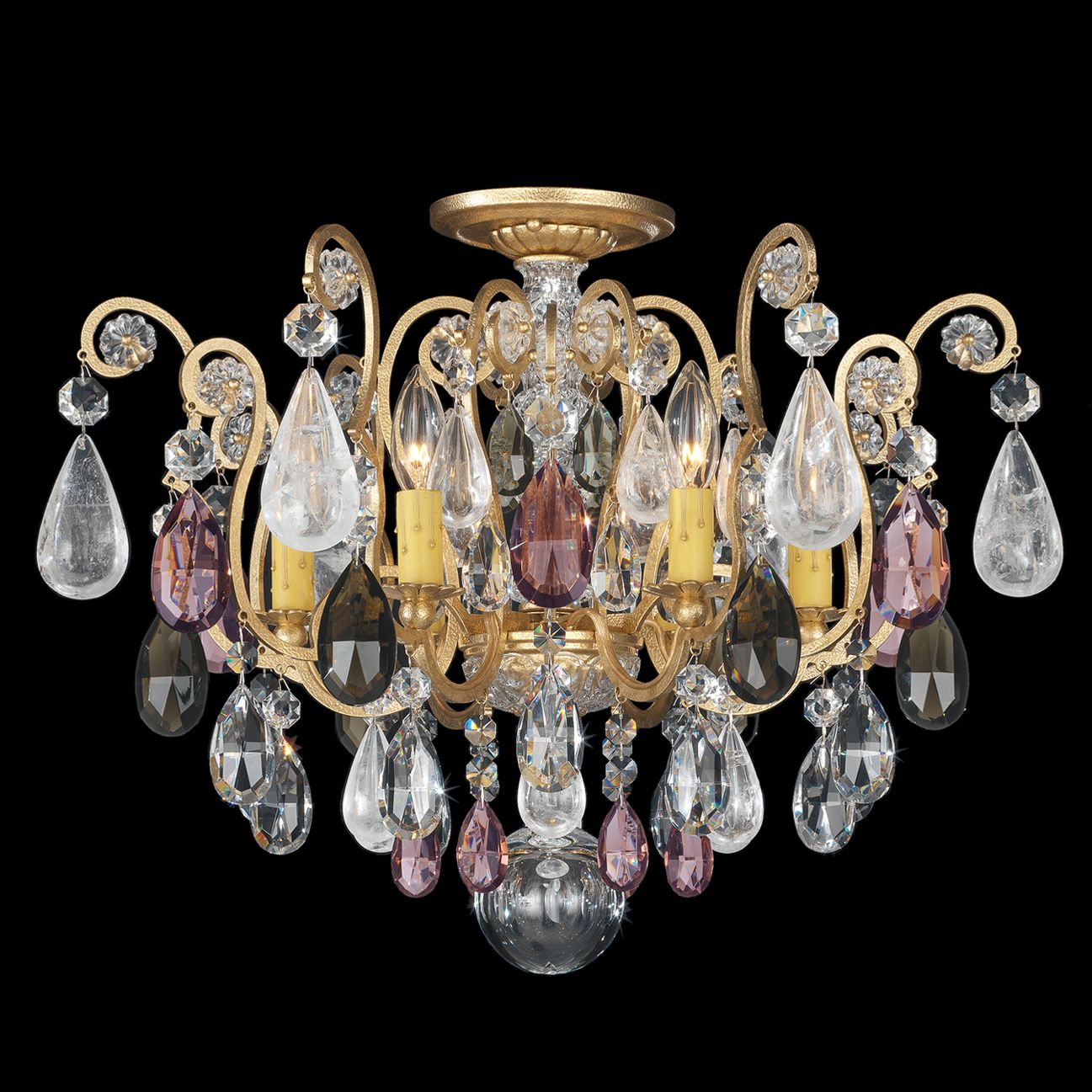 Renaissance Rock Crystal 16"H X 6-Light Chandelier