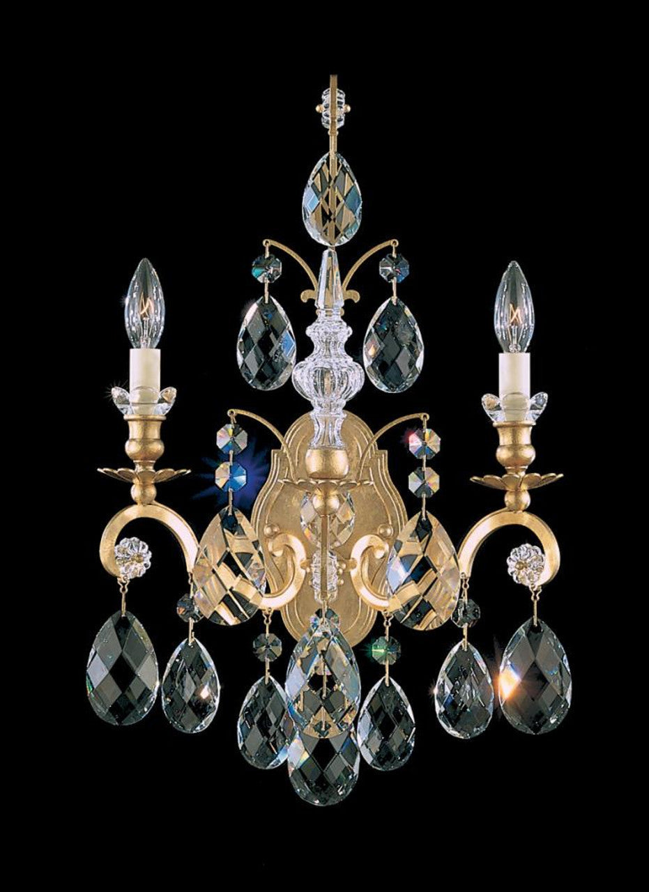 Renaissance Wall Light, 2-Light, Right, Antique Silver, Clear Crystal, 22.5"H, Hardwired Wall Sconce, detail 2