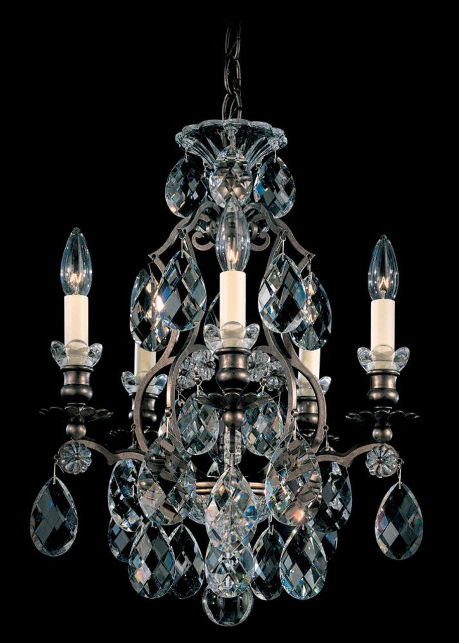 Renaissance Chandelier, 5-Light, Antique Silver, Clear Heritage Crystal, 14.5"W (3769-48 Y9QWL)