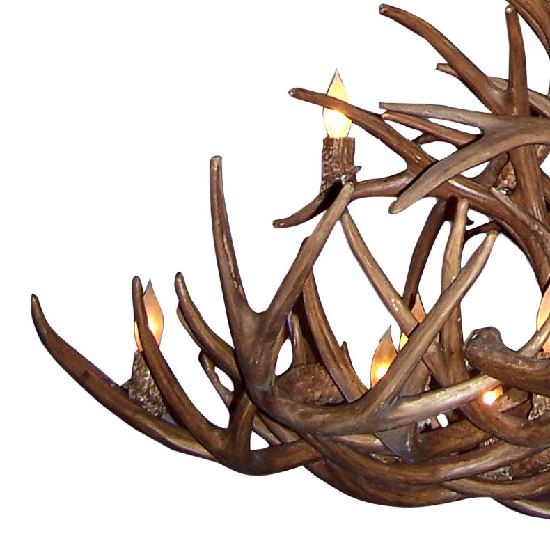 Resin Reproduction Antler 52"W Natural Brown Chandelier