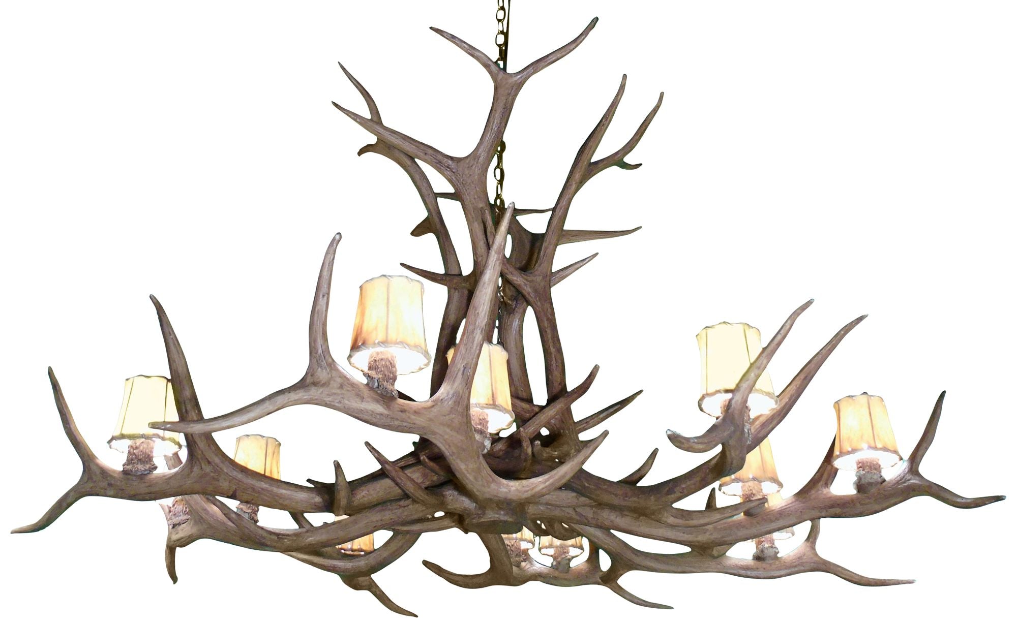 Resin Reproduction Antler 66"W Natural Brown Chandelier