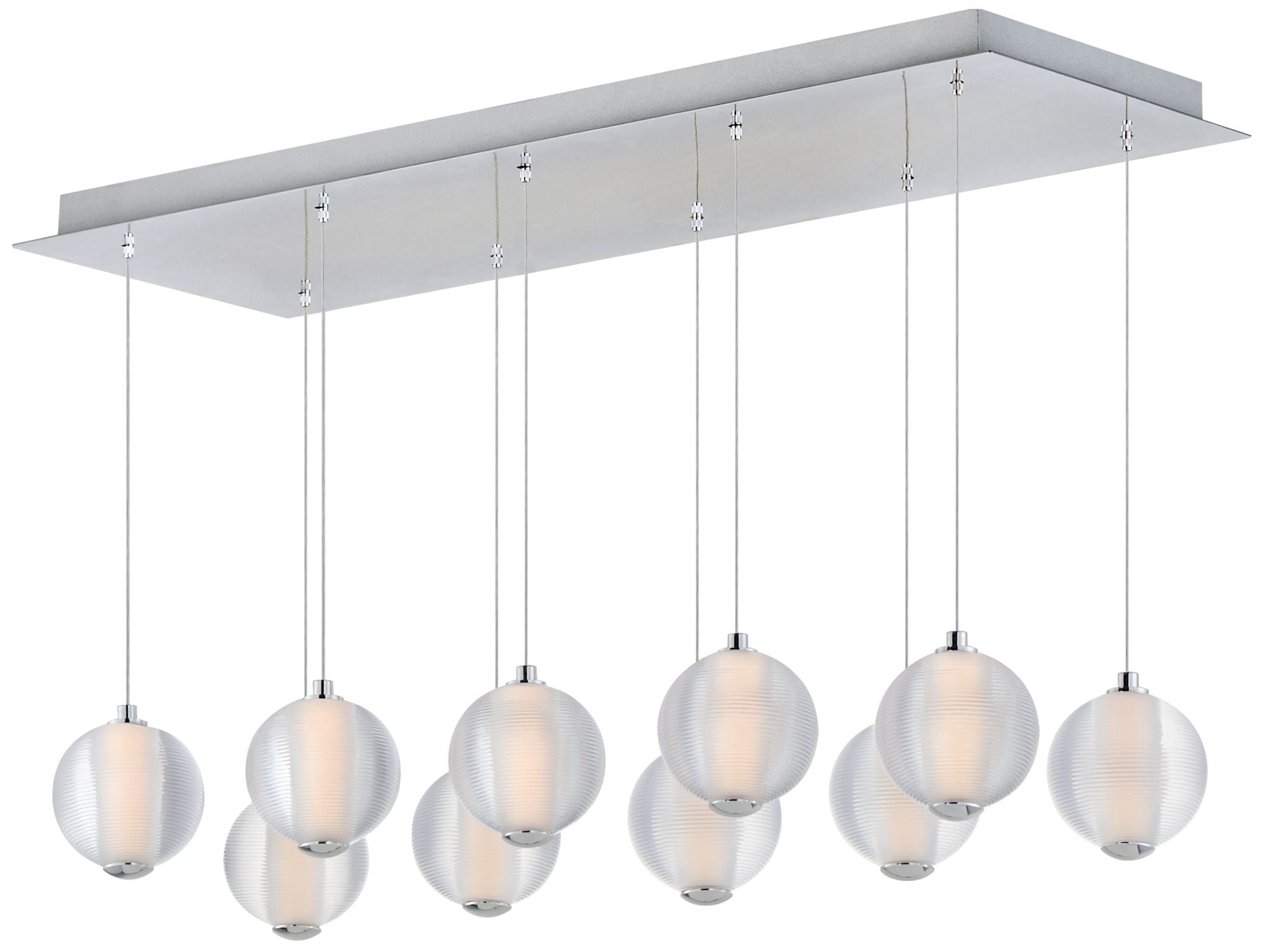Rhythm 10-Light LED Polished Chrome Chandelier