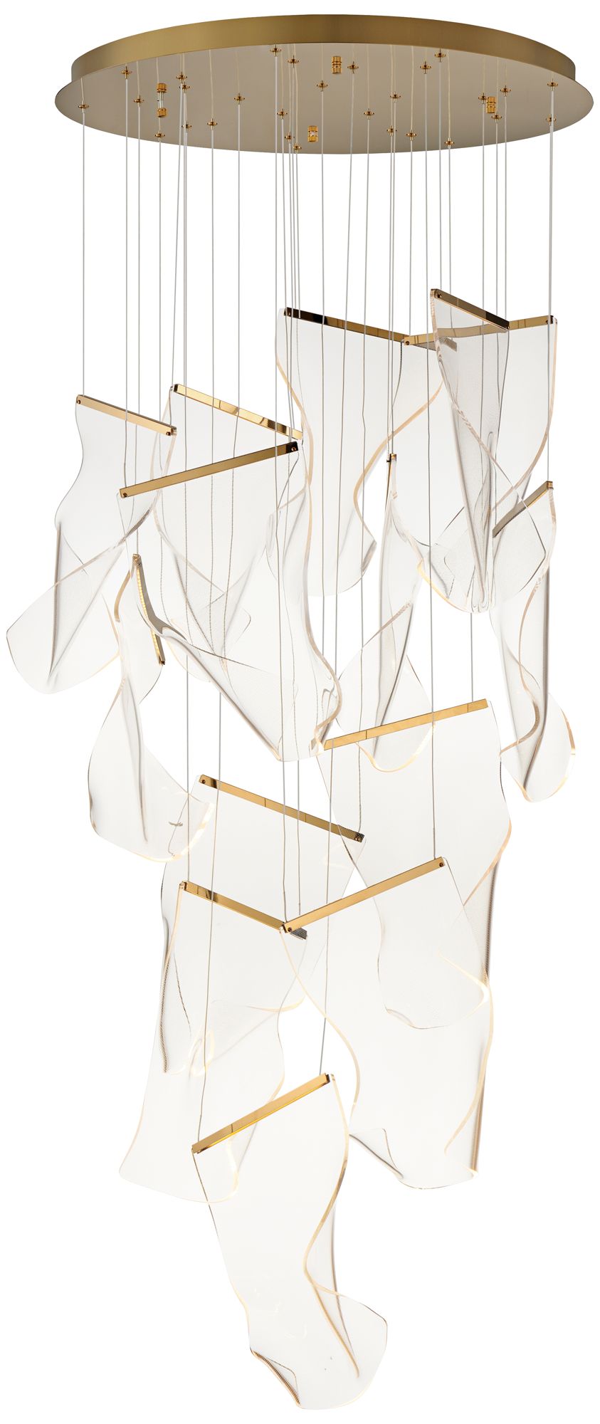 Rinkle 14-Light 28" Wide LED Gold Chandelier