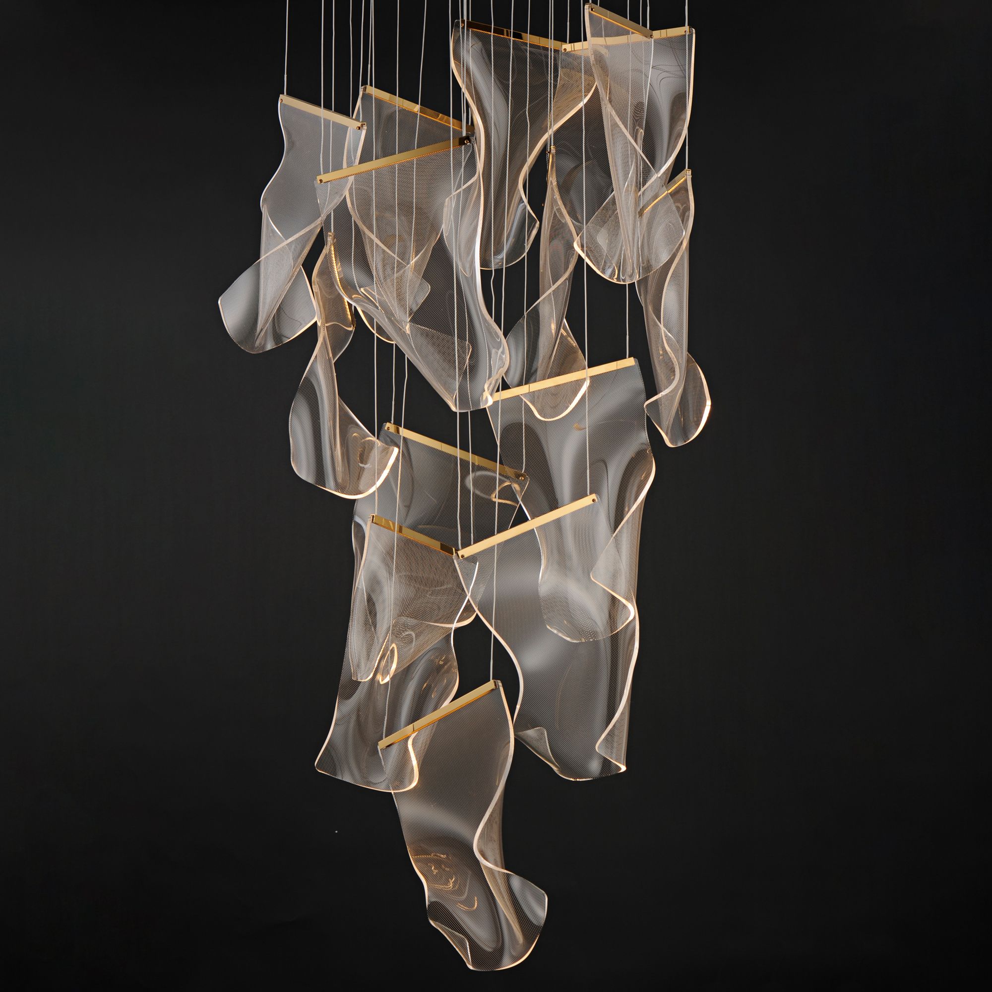 Rinkle 14-Light 28" Wide LED Gold Chandelier