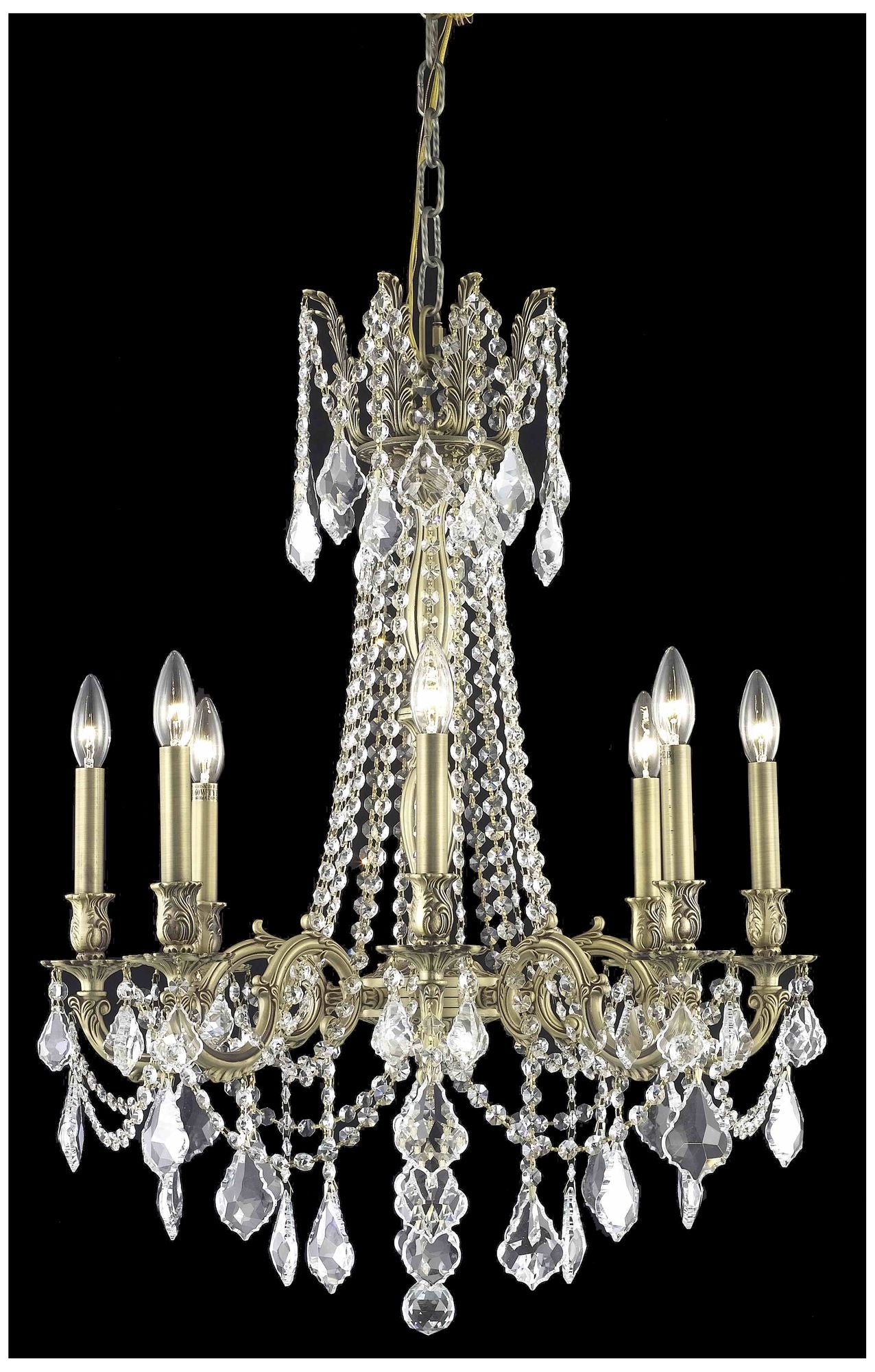 Rosalia 8-Light French Gold Chandelier Clear