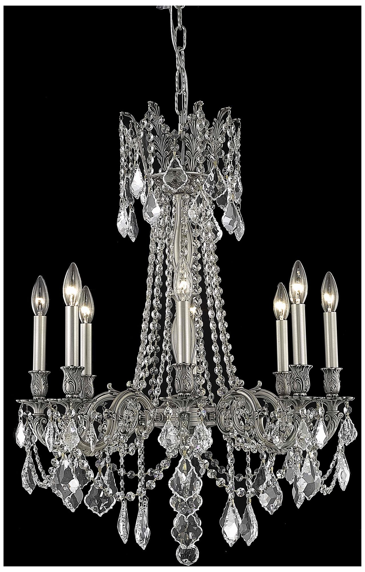 Rosalia 8-Light Pewter Chandelier Clear