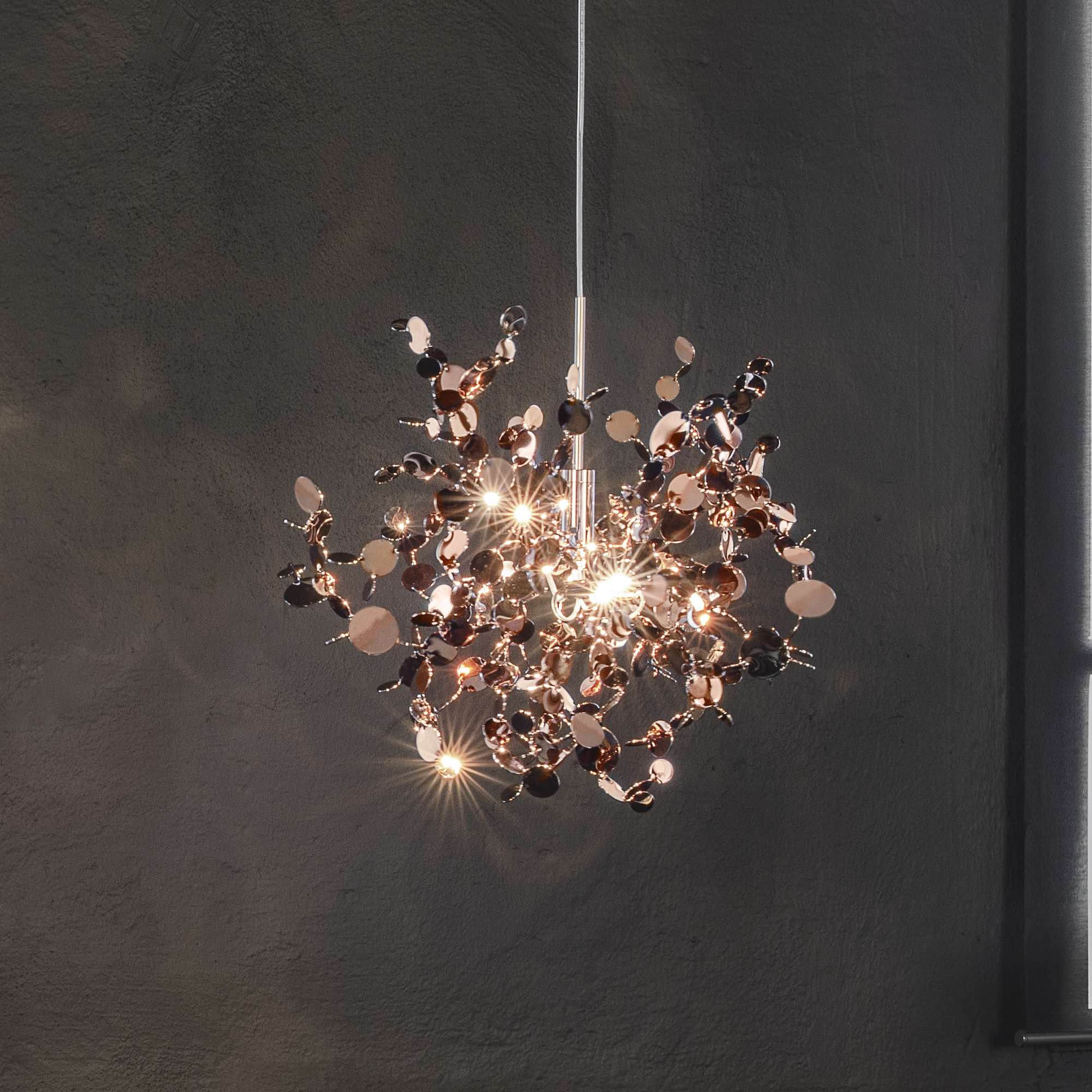 Italian Rose Gold Plated Designer Chandelier