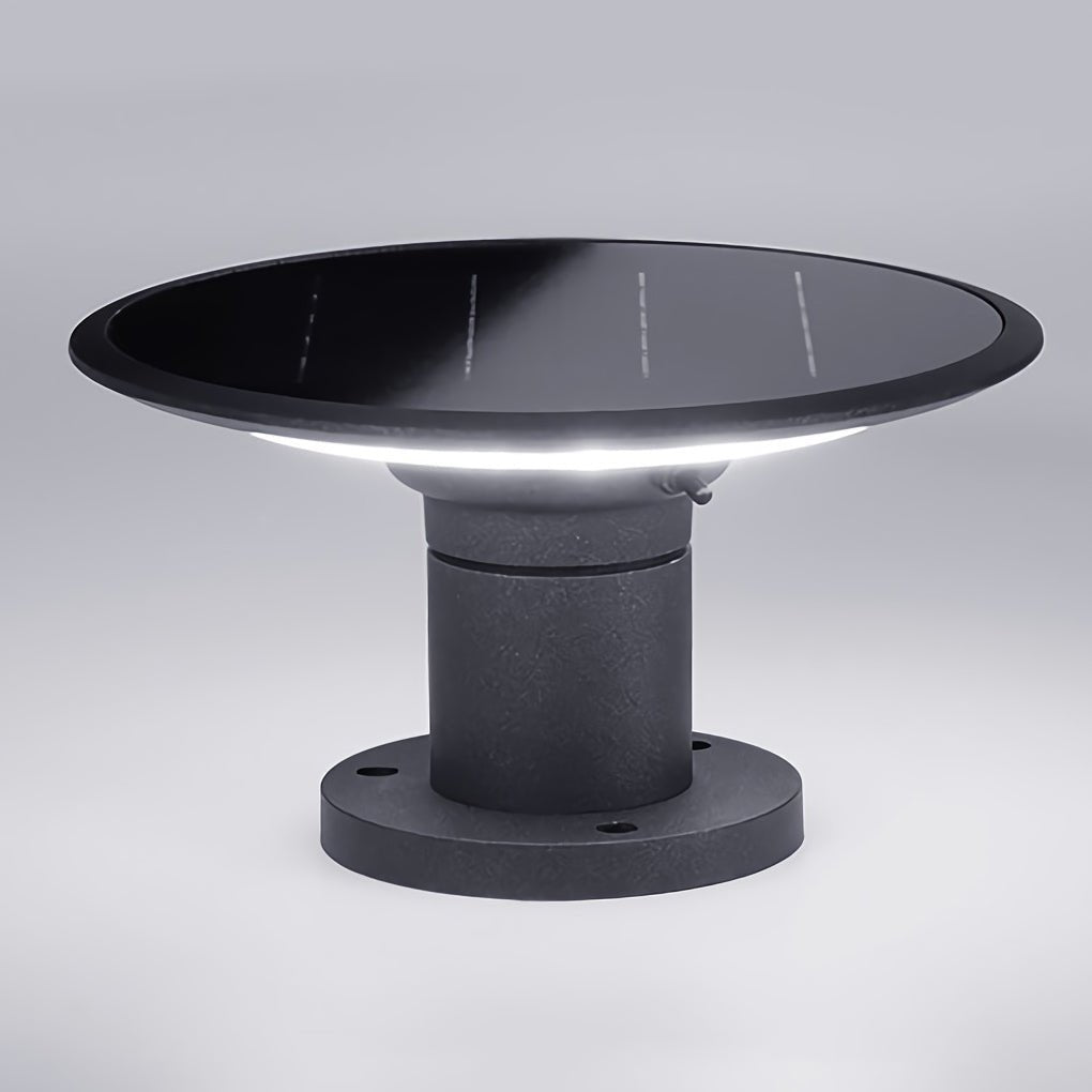 Circular UFO Shaped Two Color Temperature LED Solar Waterproof Exterior Fence Post Lights, Outdoor Wall Light, detail 6