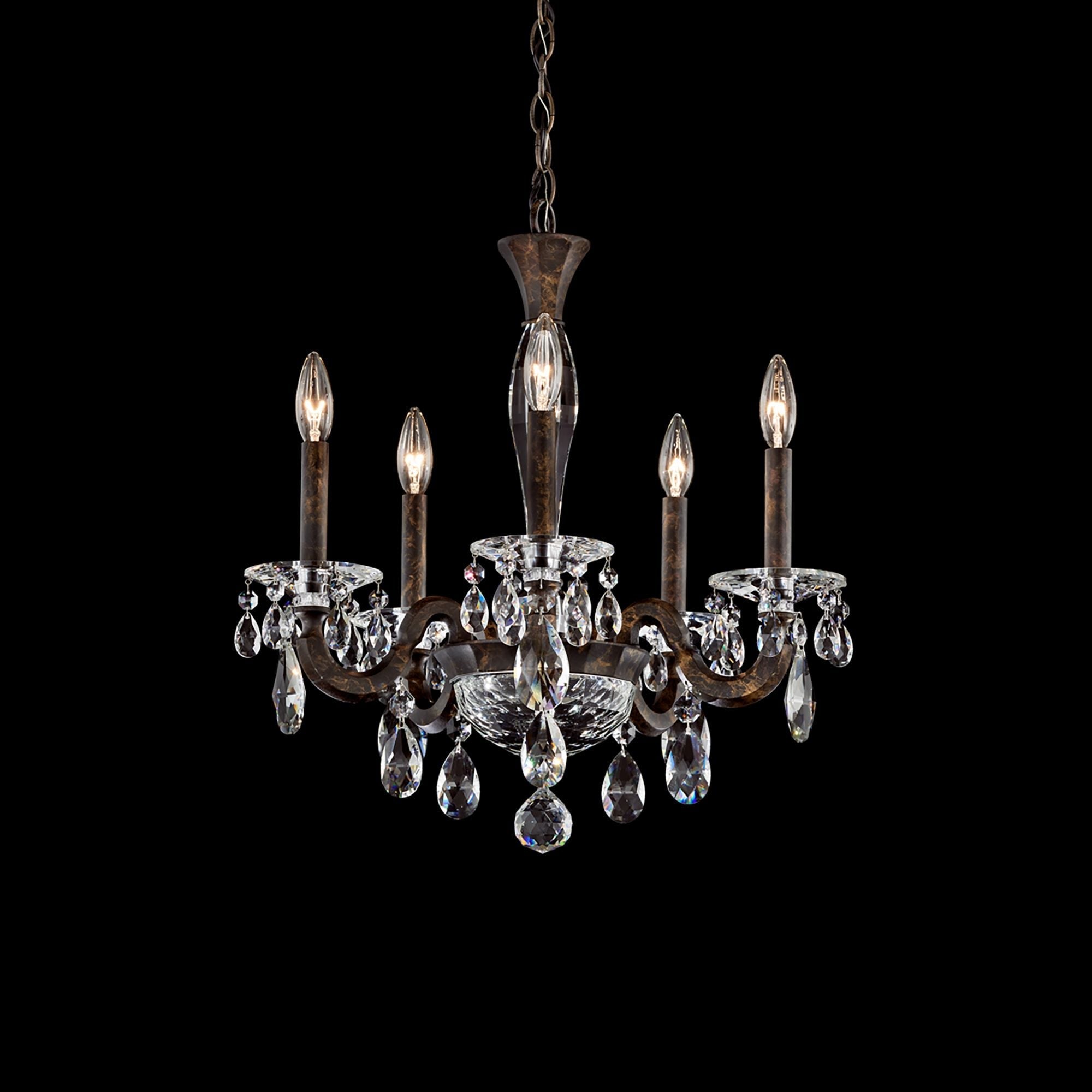 San Marco 22"H X 20.3"W 5-Light Crystal Chandelier in Hrlm