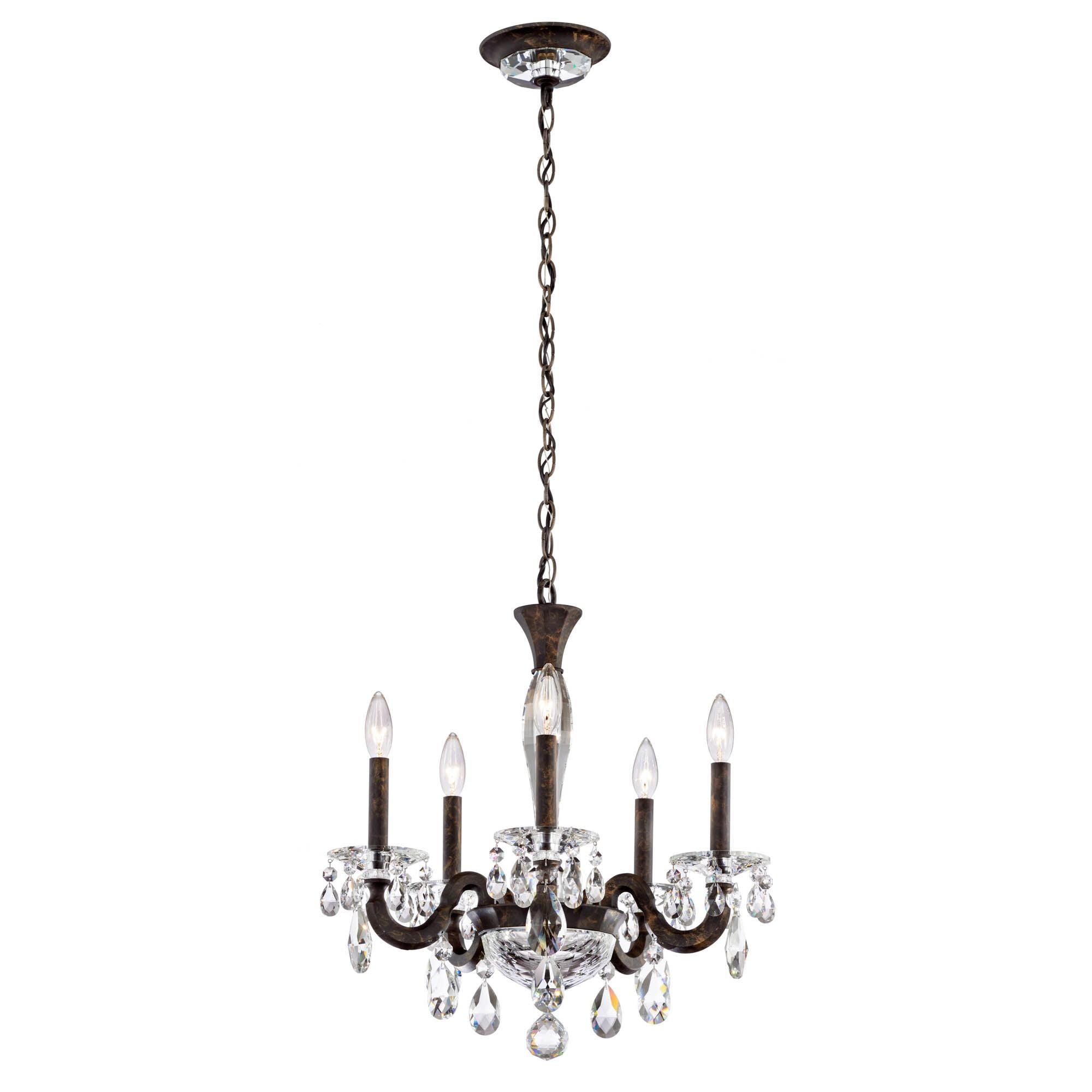 San Marco 22"H X 20.3"W 5-Light Crystal Chandelier in Hrlm