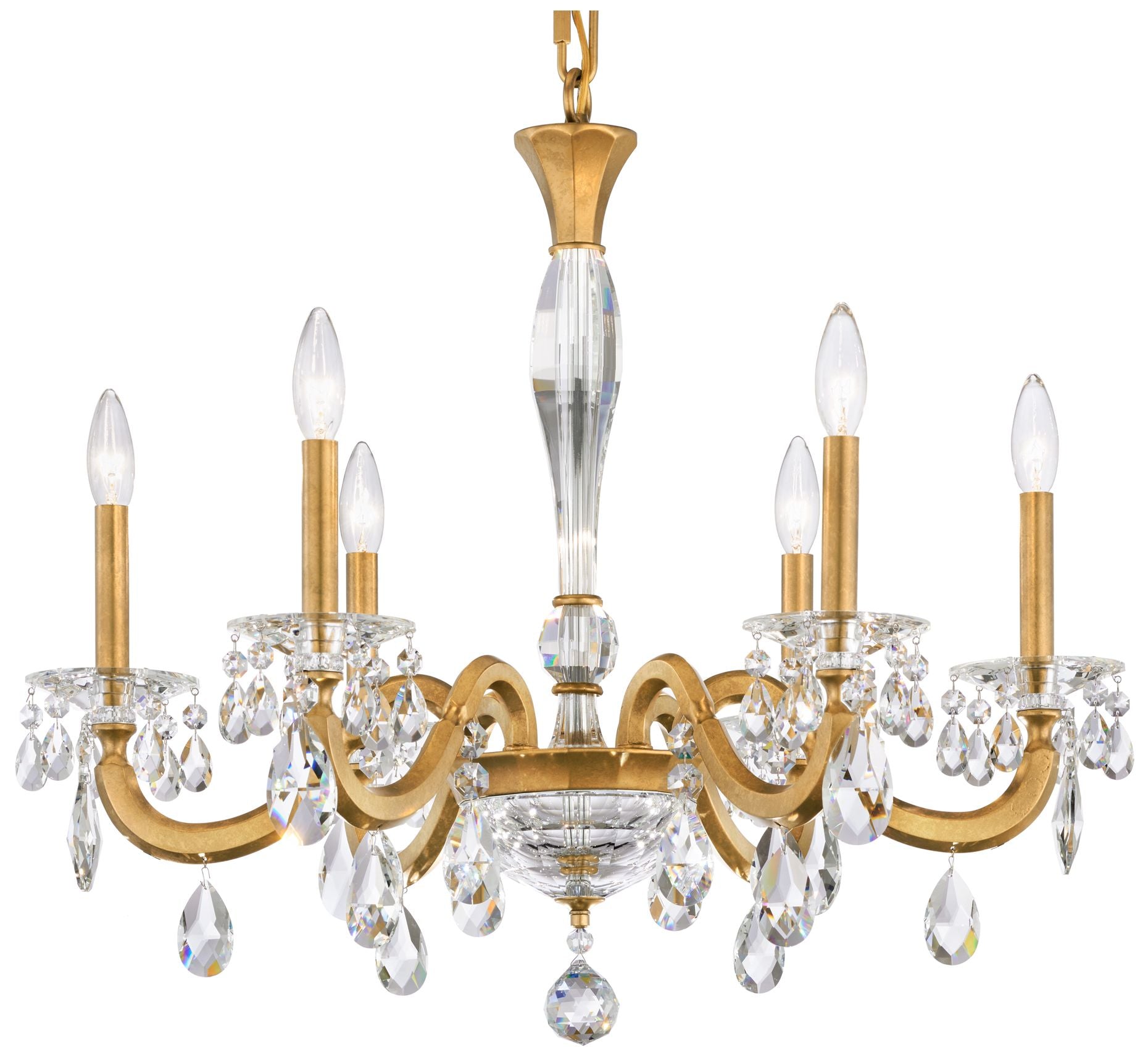 San Marco 24"H X 28.3"W 6-Light Crystal Chandelier in Hrlm