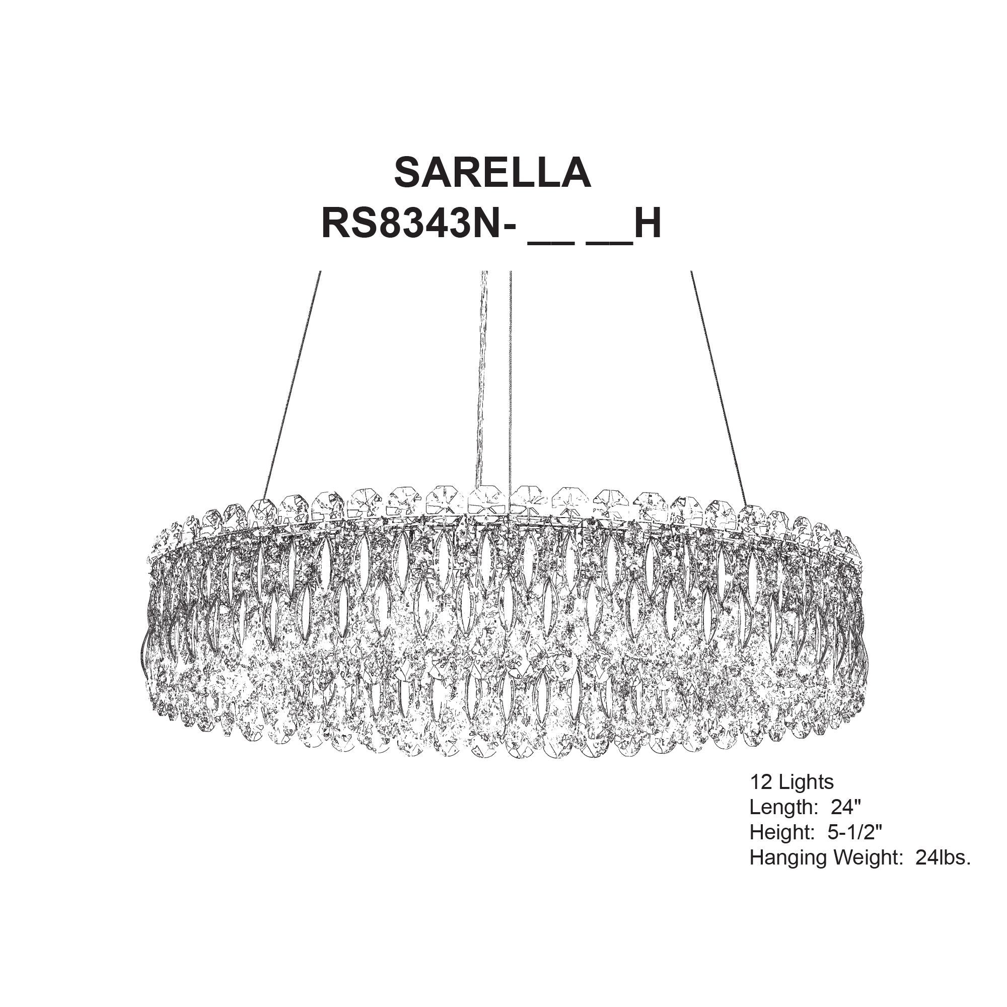Sarella 5.5"H X 12-Light Crystal Chandelier