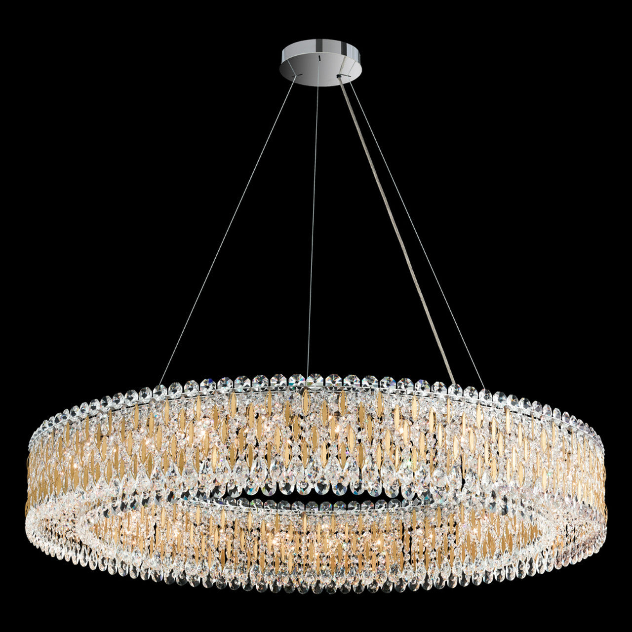 Sarella Pendant, 12-Light, Antique Silver, Clear Heritage Crystal, 24"W (RS8343N-48H 1HZXHV)