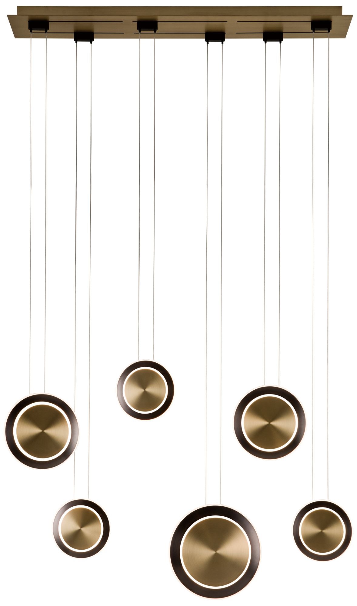 Saturn 34.5" Antique Brass/Black Bronze Chandelier