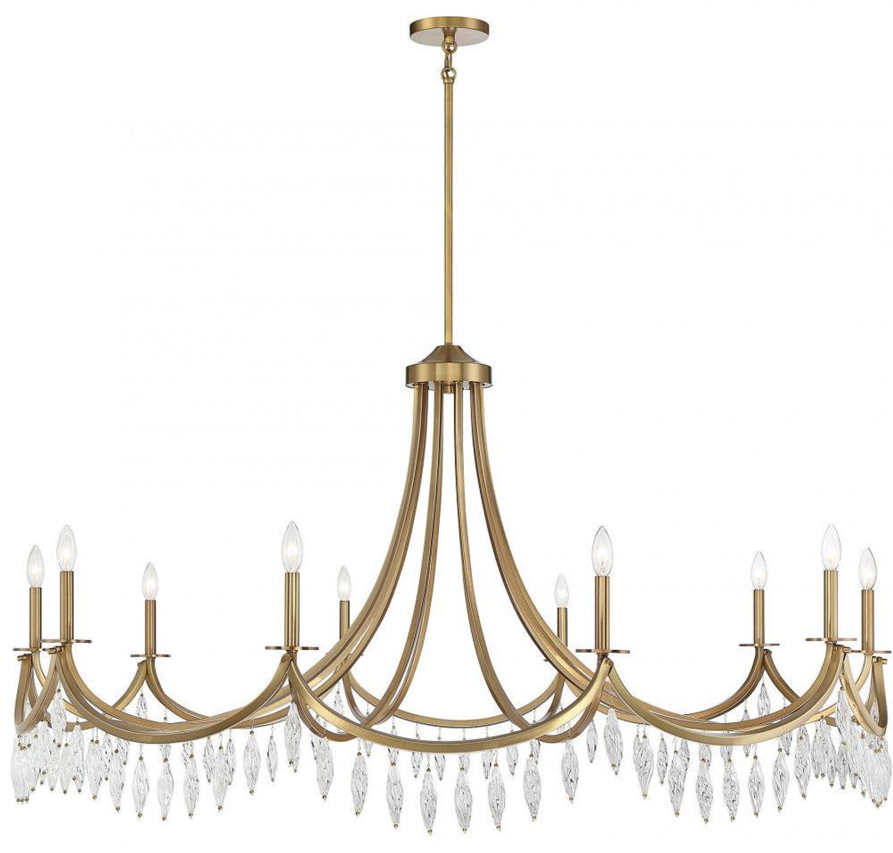 Kameron Chandelier, 10-Light, Warm Brass, 60"W AHXX9)