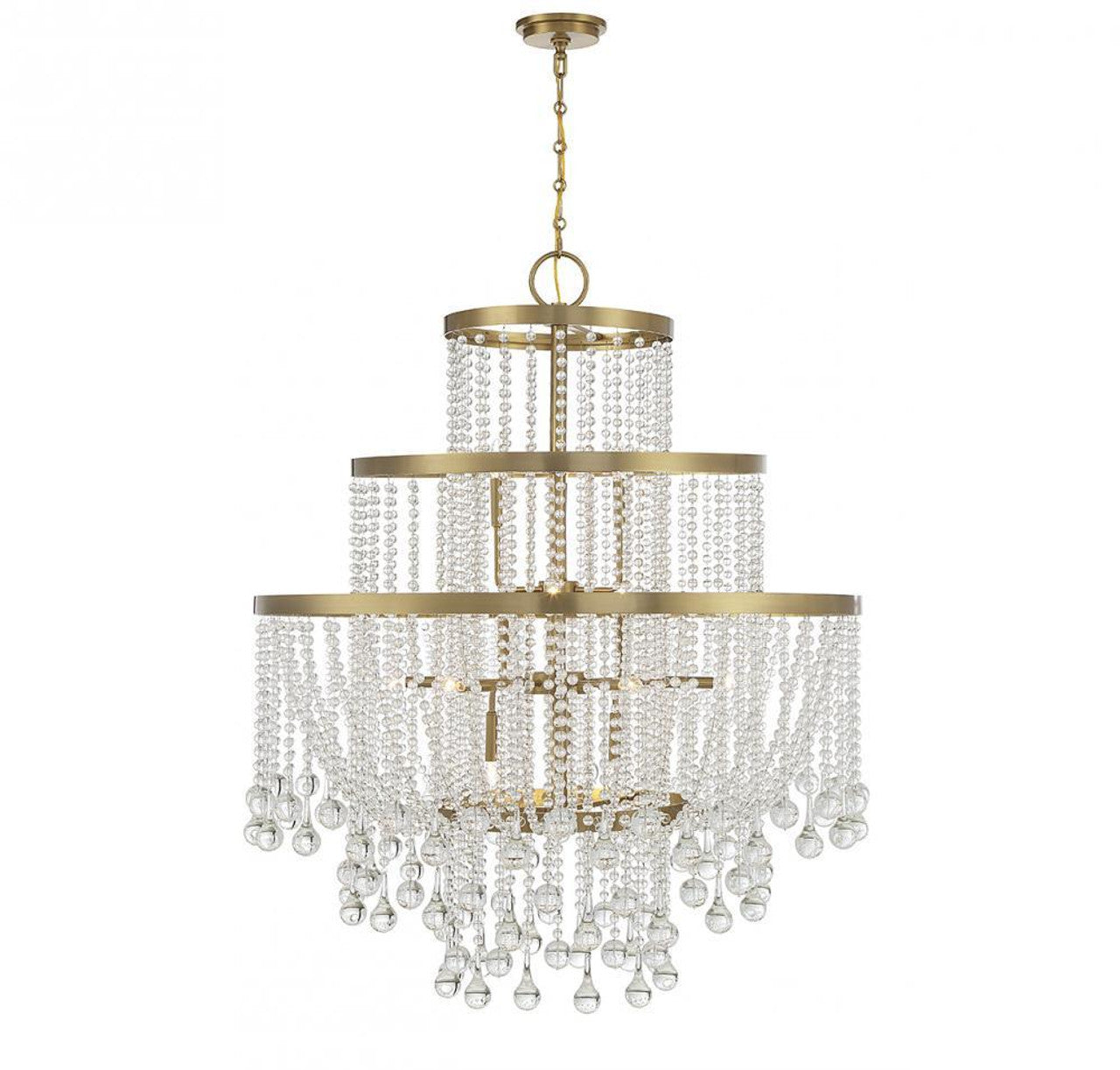 Luna Chandelier, 15-Light, Warm Brass, 45"W ALVNW)