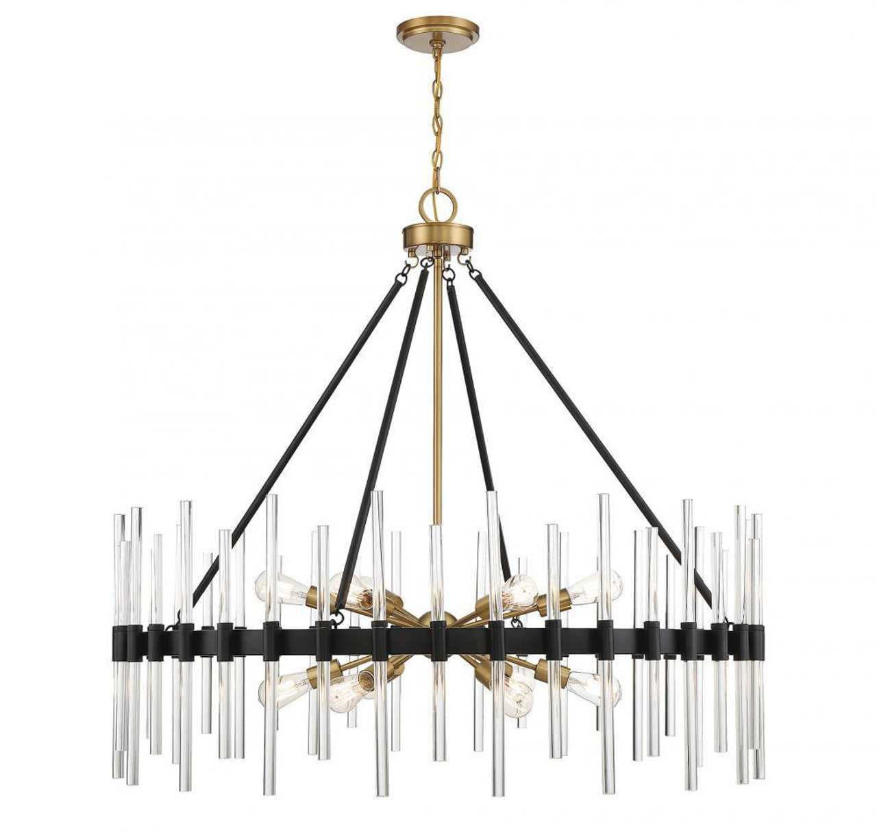 Santiago Chandelier, 12-Light, Matte Black with Warm