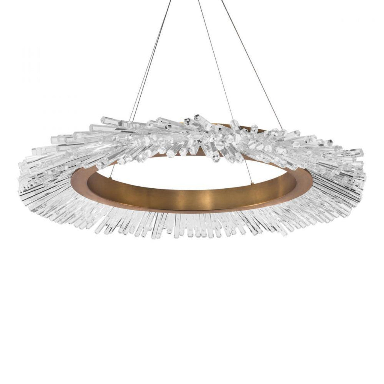 Atomic Pendant, Integrated LED, Black Leather, Brushed