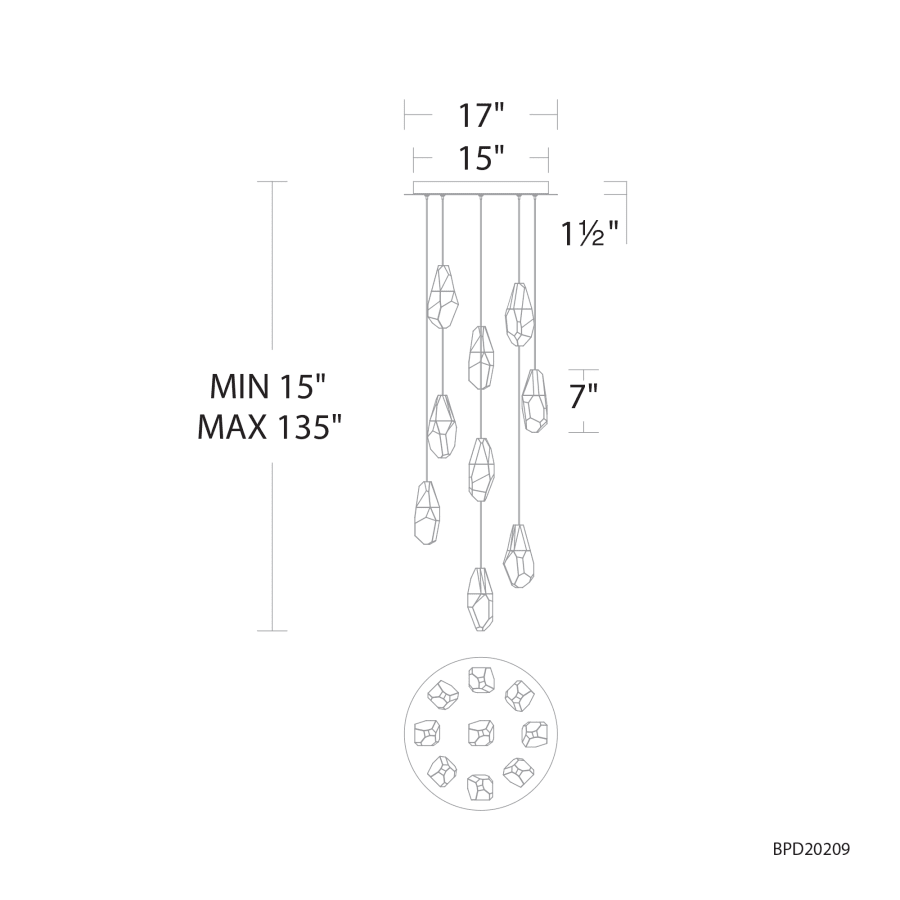 Beyond Martini 17" Wide LED Haze Pendant Light
