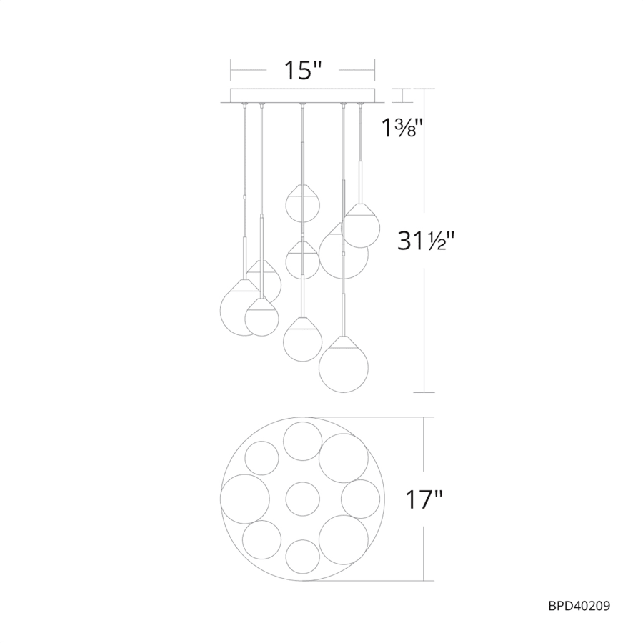Beyond Quest 17" Wide LED Multi Pendant Light