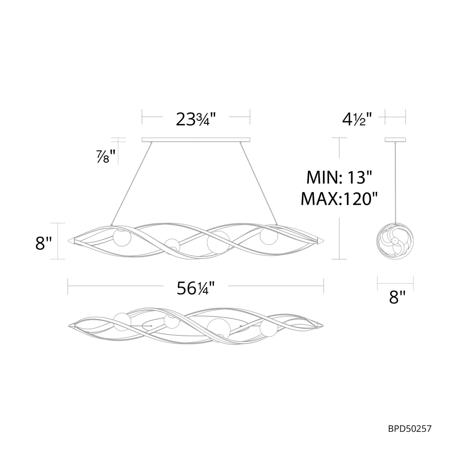 Beyond Slipstream 57" Wide LED Linear Pendant