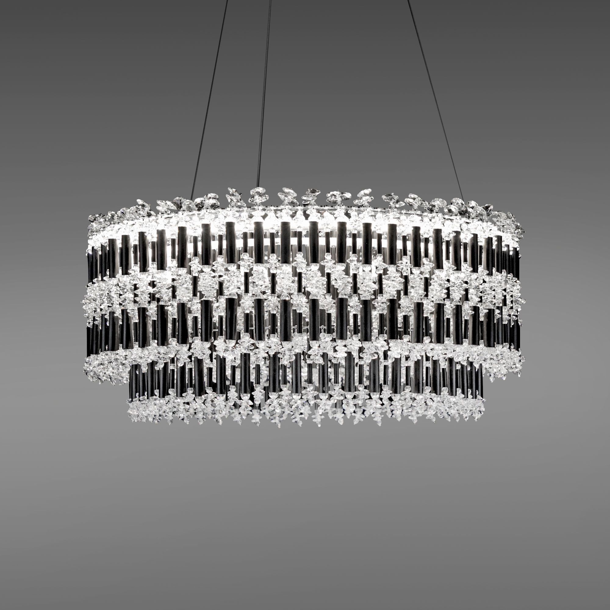Tahitian 25" Wide Black Clear Pendant Light