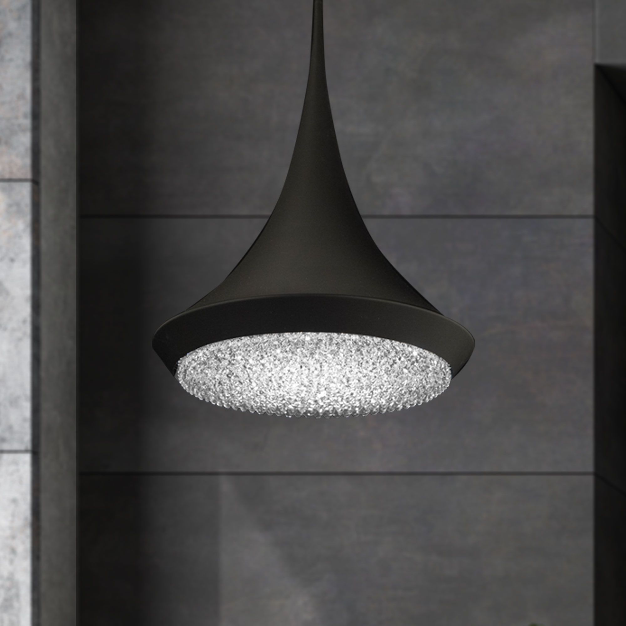 Verita 18" Wide Black Clear Pendant Light