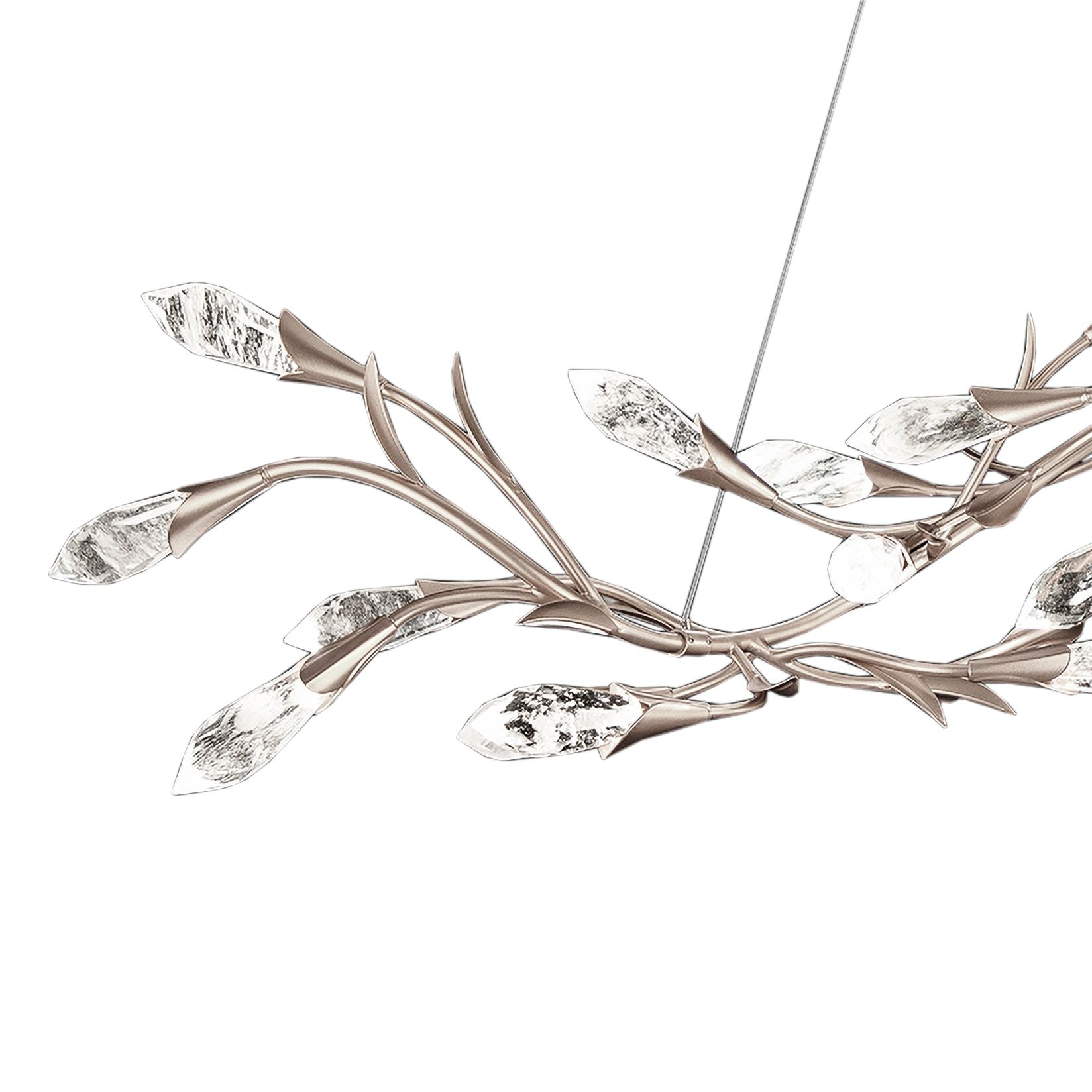 Secret Garden 56" Wide Antique Silver Linear Pendant