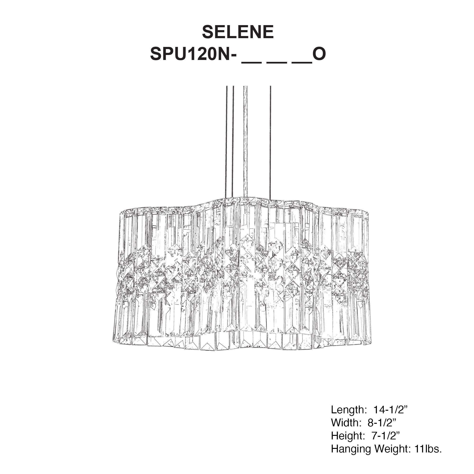 Selene 7.5"H X 2-Light Crystal Pendant