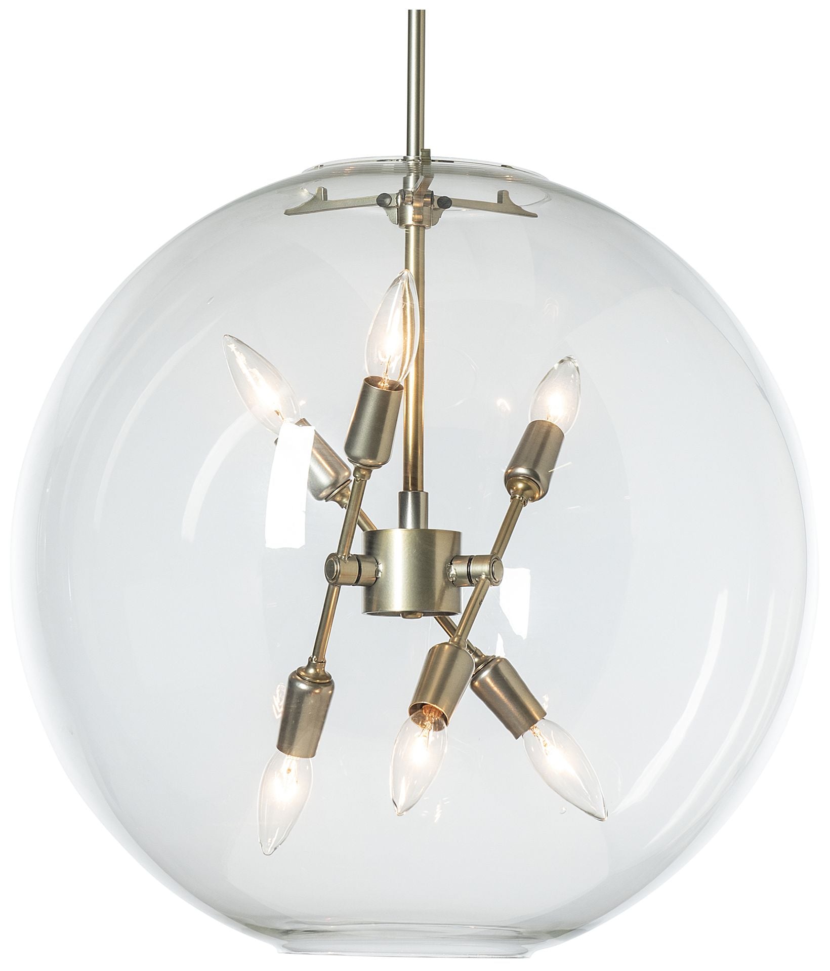 Sfera 6-Light Brass Clear Chandelier