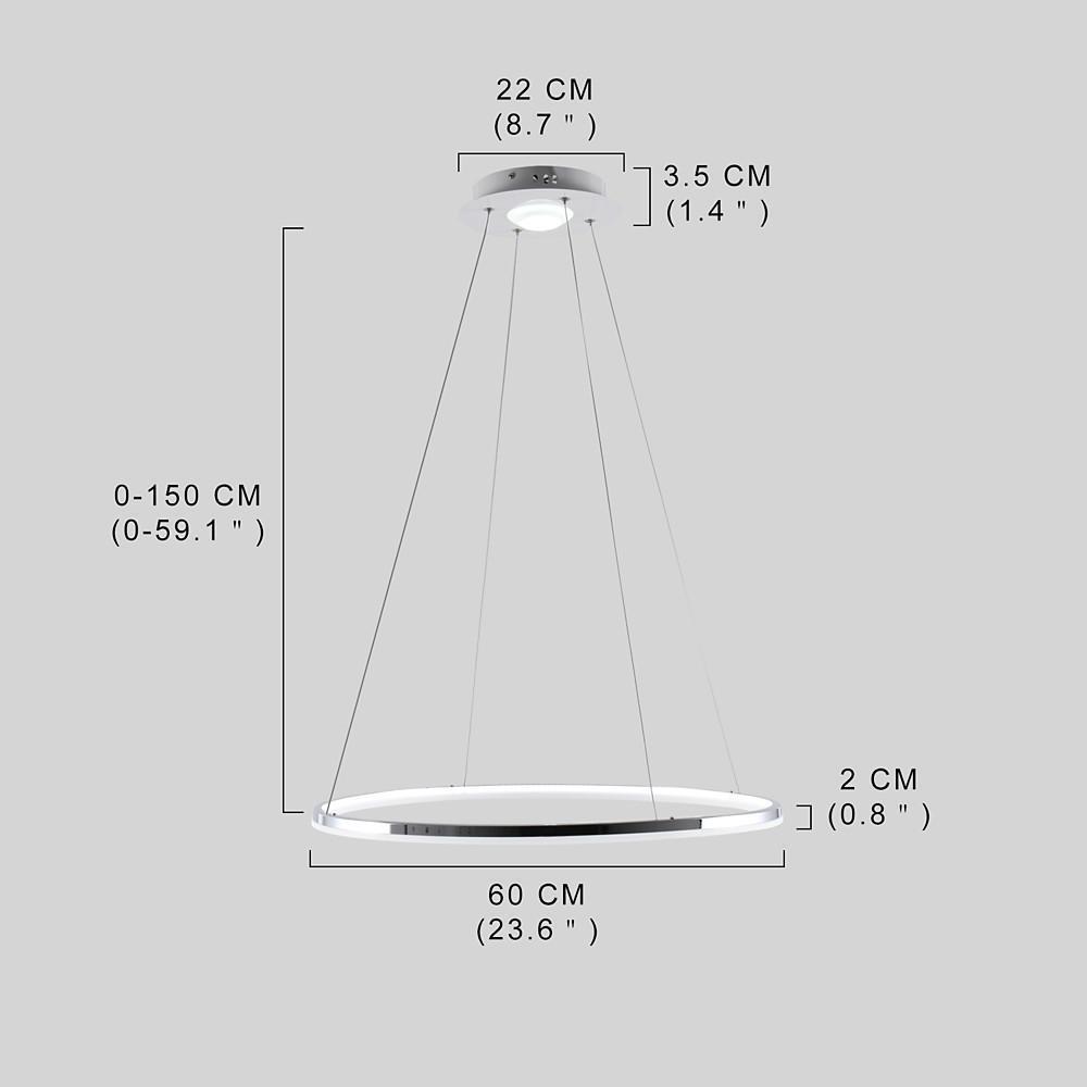 LED Circular Sturdy Modernistic Brushed Nickel Pendant