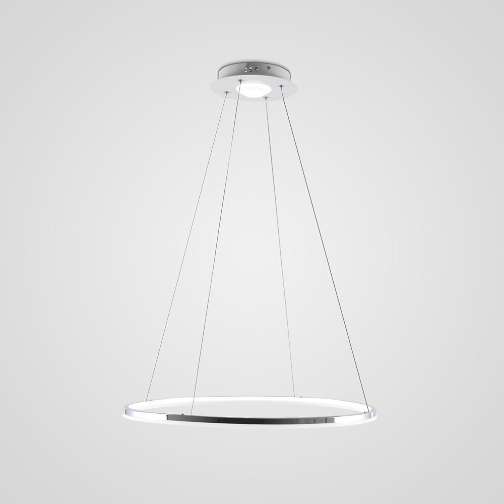 LED Circular Sturdy Modernistic Brushed Nickel Pendant