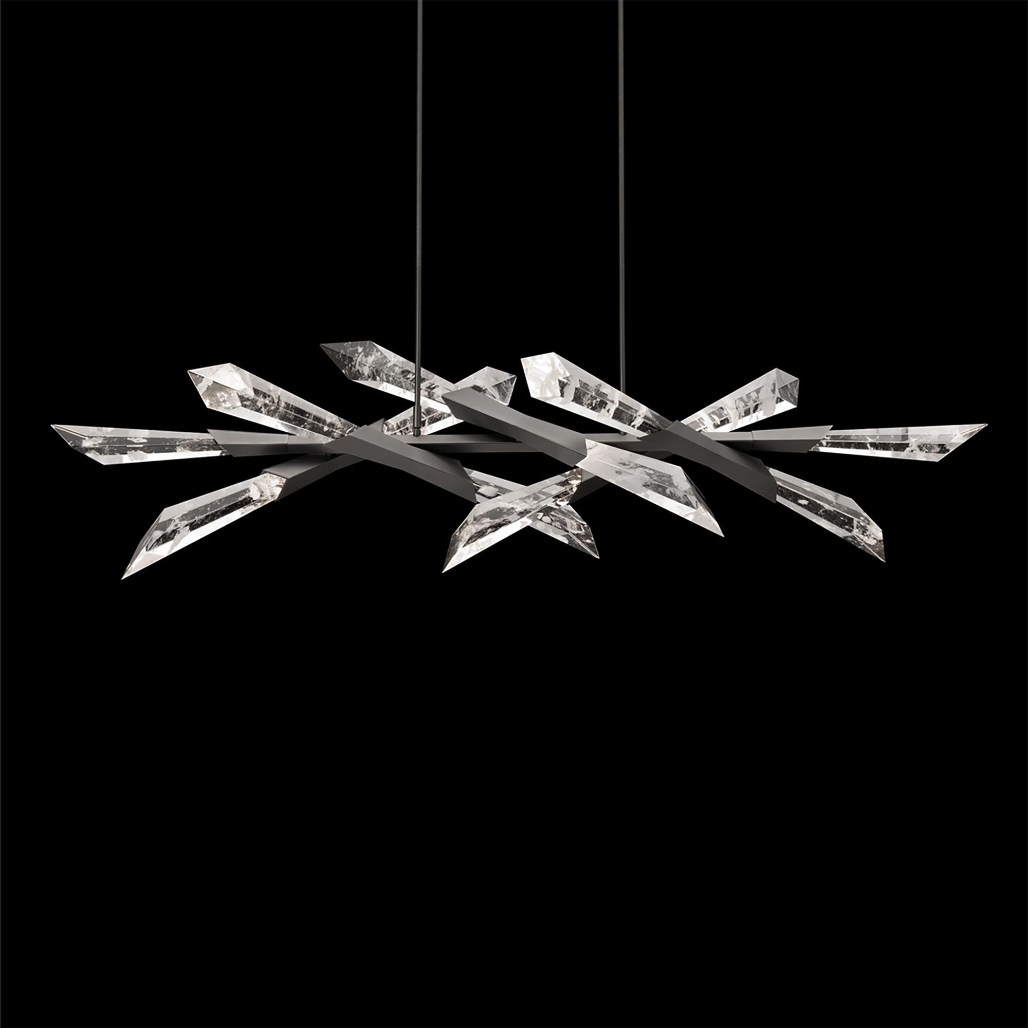 Steel Solitude 59.5" Wide Antique Silver Chandelier