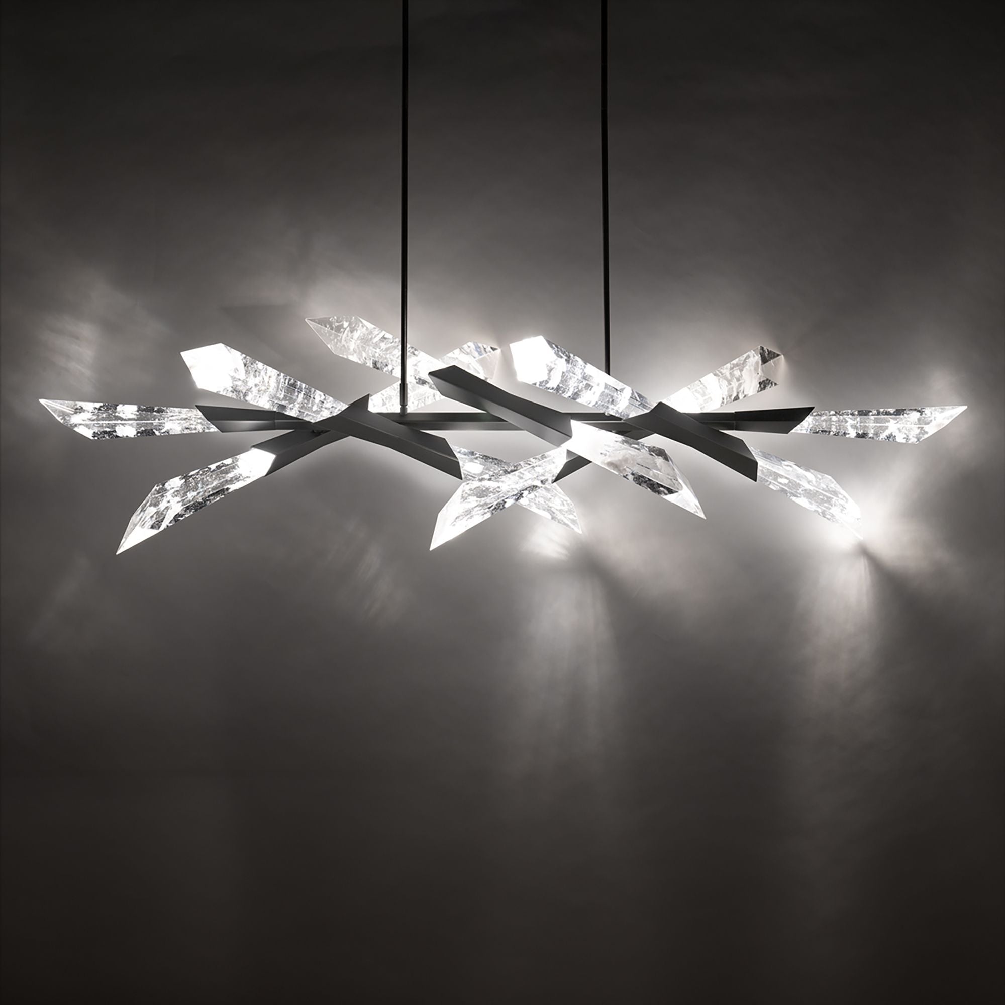 Steel Solitude 59.5" Wide Antique Silver Chandelier