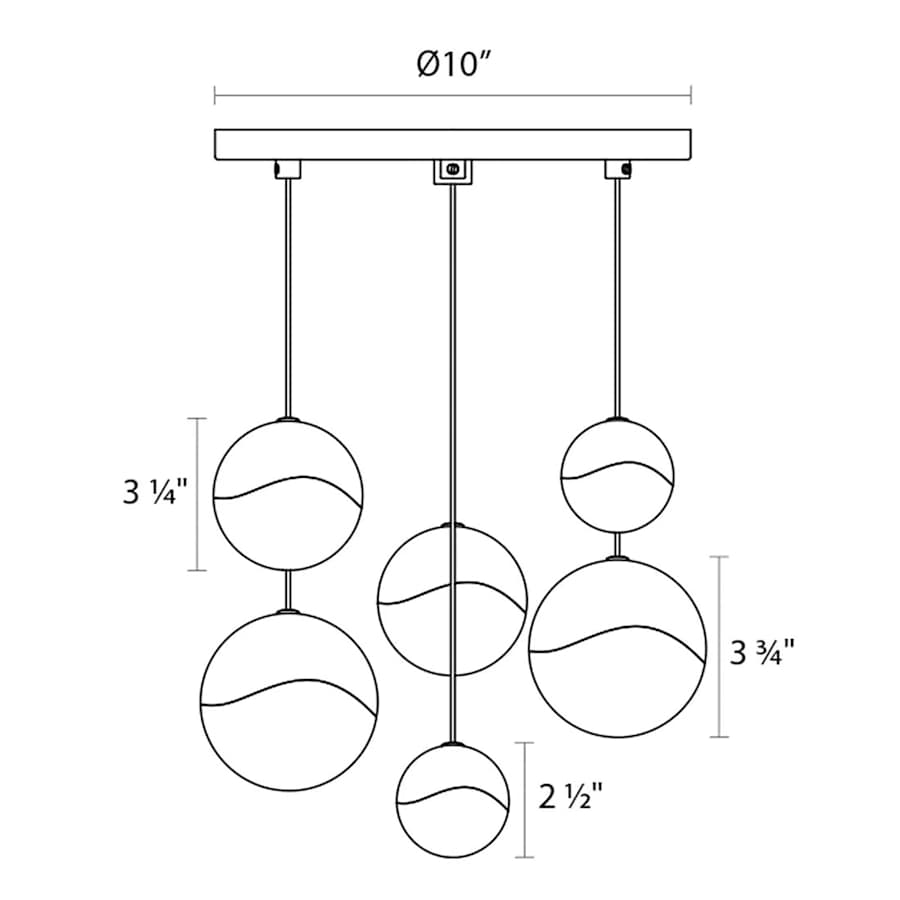 Grapes 6-Light 11" Wide LED Suspension Multi-Light