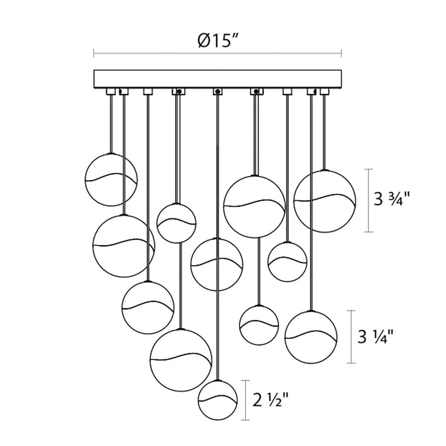 Grapes 12-Light 17" Wide LED Suspension Multi-Light