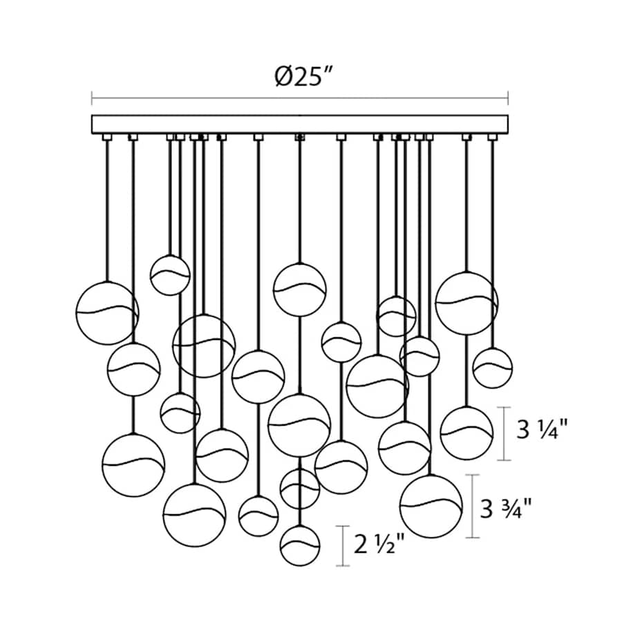 Grapes 24-Light 26" Wide LED Suspension Multi-Light