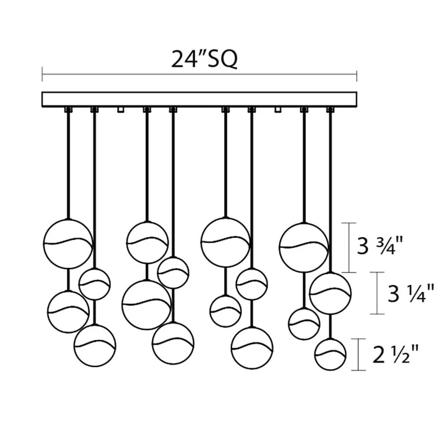 Grapes 16-Light 24" Wide LED Suspension Multi-Light