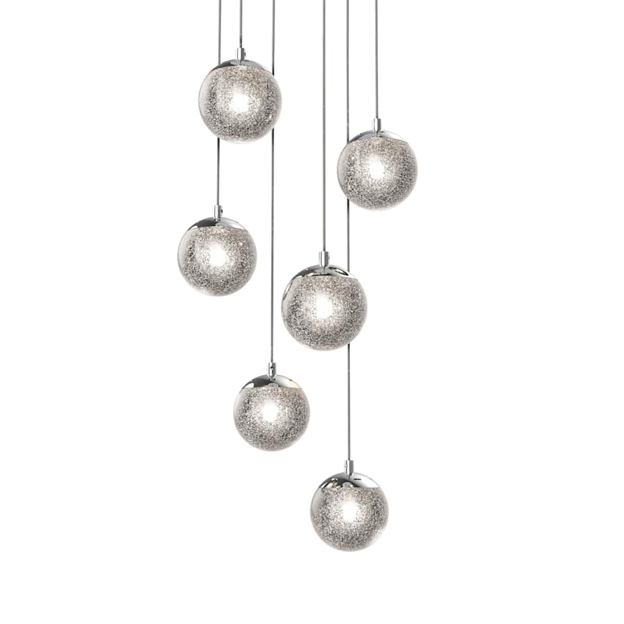 Champagne Bubbles 6-Light 12" Wide LED Pendant Light