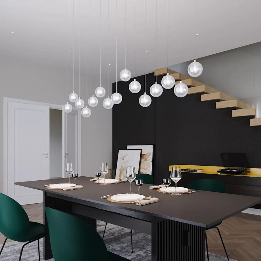 Champagne Bubbles 9-Light 14" Wide LED Pendant Light