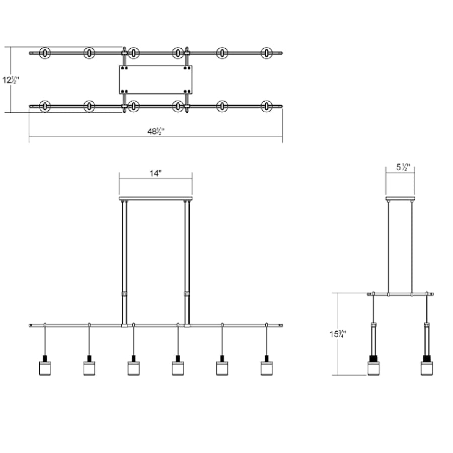 Suspenders LED 2-Tier Tandem Linear Pendant