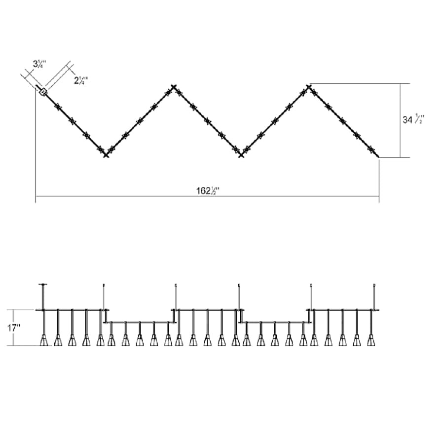 Suspenders LED 5-Bar Zig Zag Multi-Light Pendant