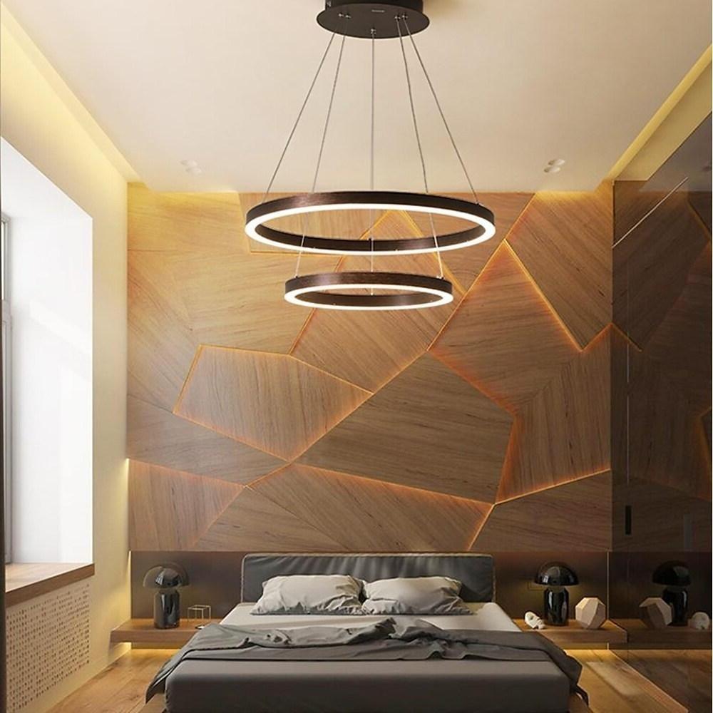 Circle Bedroom Room Chandelier Aluminum Acrylic Light
