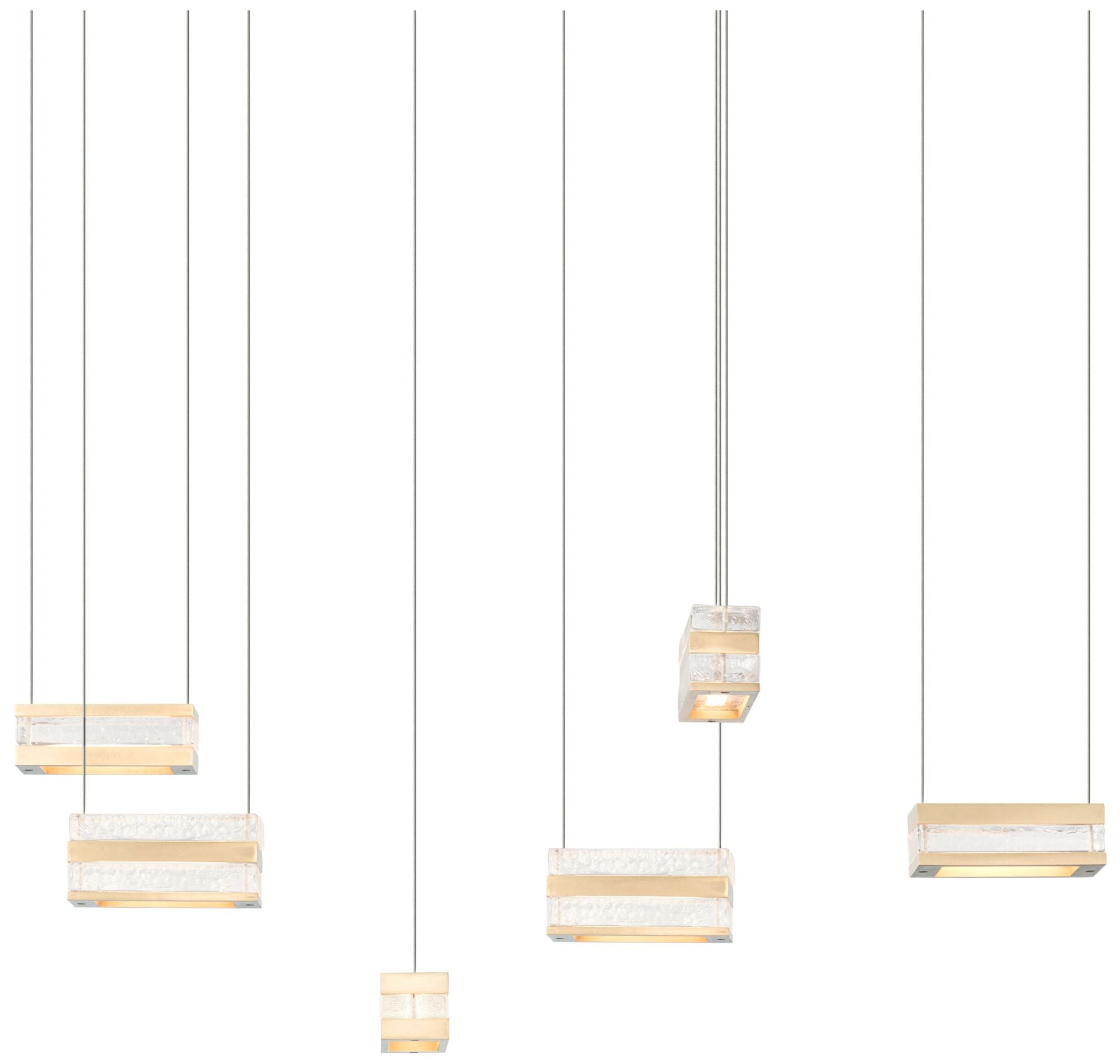 Stacks 6-Light Brass LED Chandelier